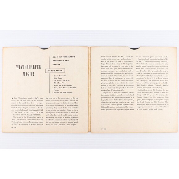 Hugo Winterhalter Orchestra & Chorus – Magic - 1953 2x 45 rpm EP Record EPB-3100 - Picture 3 of 16